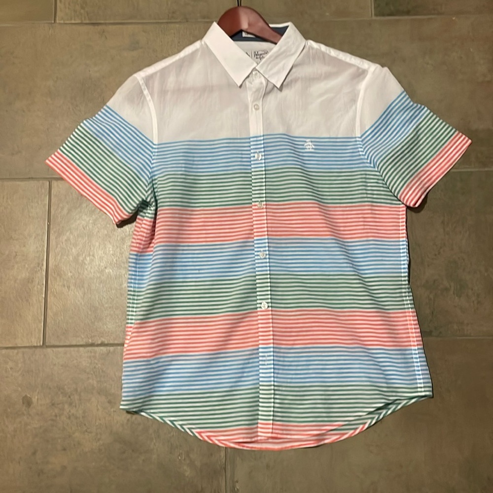 Penguin. Striped shirt